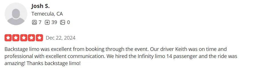 5-star review from Josh S.