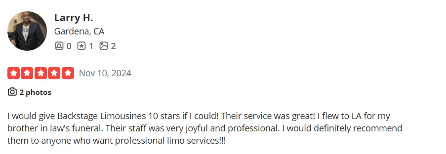 5-star review from Larry H.